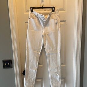 White Straight-Leg Jeans